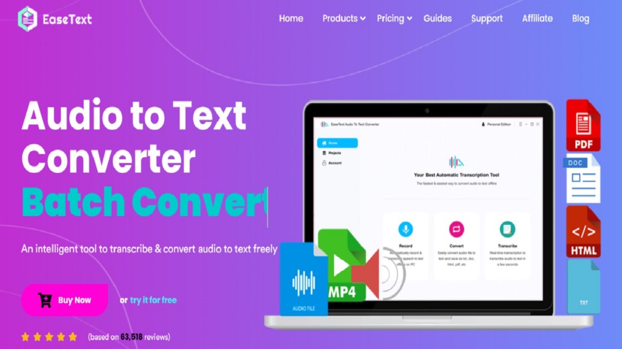 EaseText is Your Ultimate Audio to Text Conversion Companion